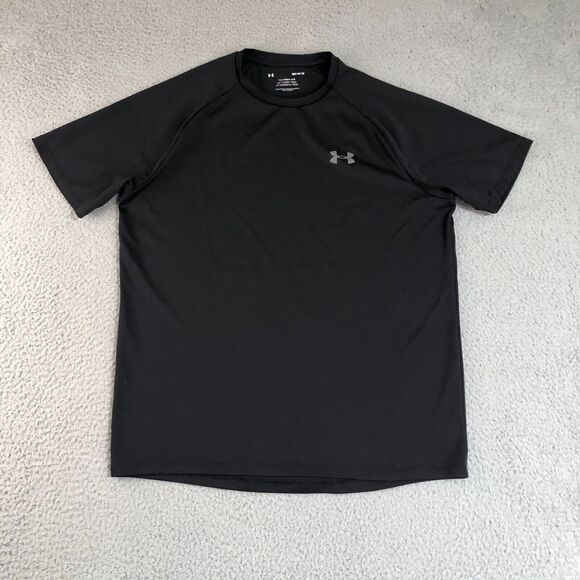 Under Armour Shirt Mens‎ Medium Black Logo Athleisure Crew Neck Tee Sportswear - Picture 1 of 8